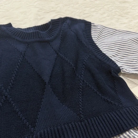 Free Assembly Navy and White Striped Kids Dress - Picture 2 of 5